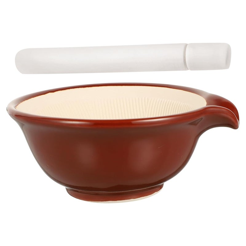 Large Ceramic Mortar and Pestle Set for Grinding Garlic Ginger Spices Herbs - Image 1
